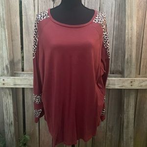 Sunshine & Rodeos Maroon long sleeve top